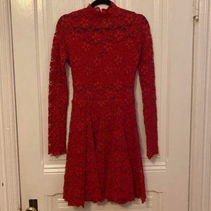 Red Nightcap for Scoop NYC Lace Dress with Long Sleeves